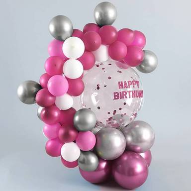 Elegant Birthday Balloon Arch Display