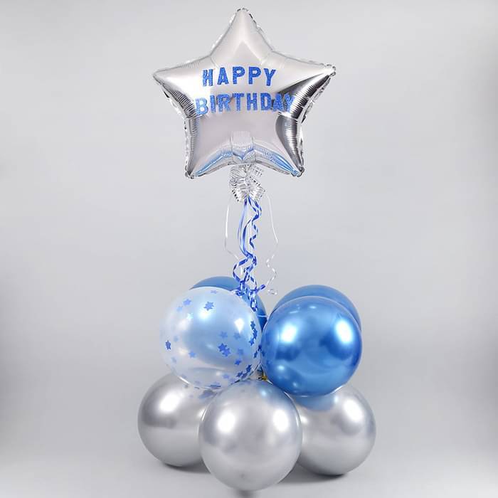 Star Blue Balloon Bouquet - Image 1