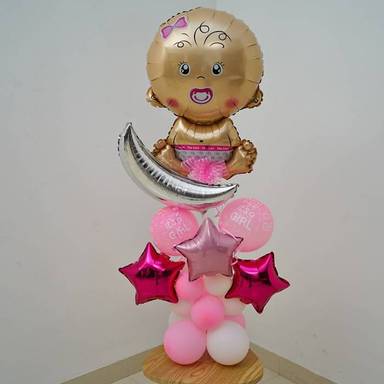 Welcome Baby Girl Balloon Bouquet