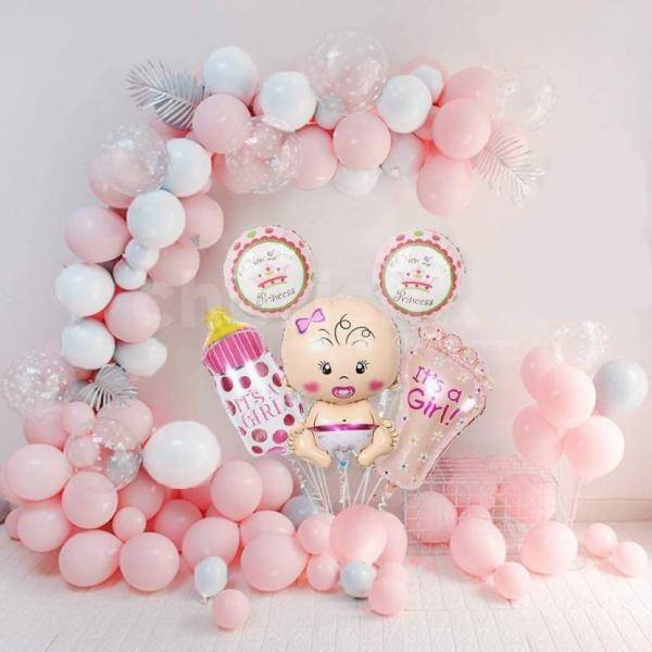 Its a Girl Baby Shower Balloon Decor - Image 1