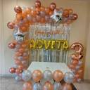 Personalized Birthday Backdrop with Metallic Balloons - photo 1
