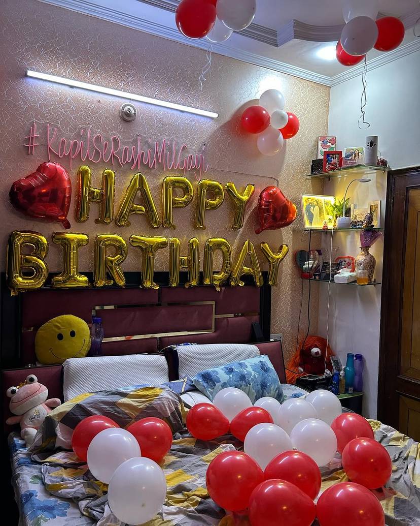 Romantic Birthday Surprise in Bedroom - Image 1