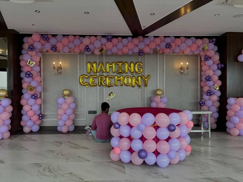 Elegant Naming Ceremony Balloon Décor - Image 1