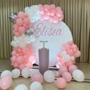 Elegant Pink And White Balloon Backdrop Personalized Celebration Setup - photo 1