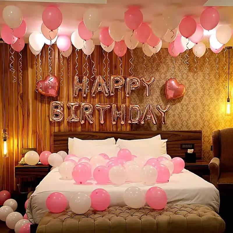 Elegant Pink And White Birthday Room Decor - Image 1