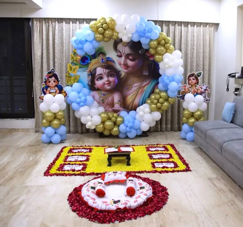 Krishna Theme Naamkaran Decor - Image 1