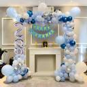 Blue And Silver Balloon Arch Birthday - photo 1