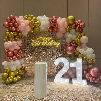 Golden Glam Sequin Birthday Setup