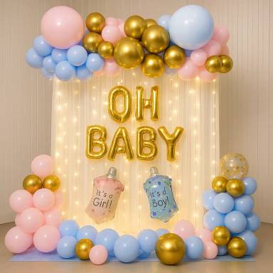 Oh Baby Gender Reveal Backdrop Decor