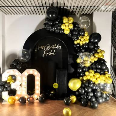 Golden Black Luxe Birthday Backdrop