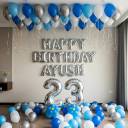 Blue And Silver Birthday Balloon Room Decor - photo 1