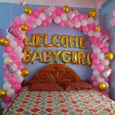 Welcome Baby Girl Balloon