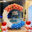 Elegant Tricolor Balloon Arch with Heart Accents - photo 1