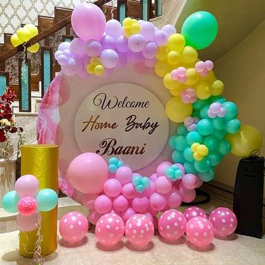 Pastel Baby Welcome Balloon Setup