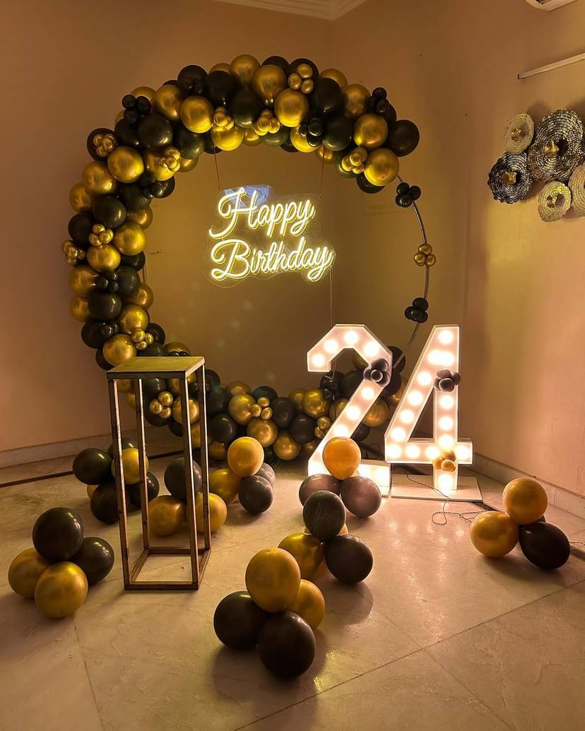 Gold And Black Birthday Setup - Image 1