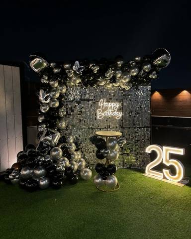 Elegant Black And Silver Birthday Celebration