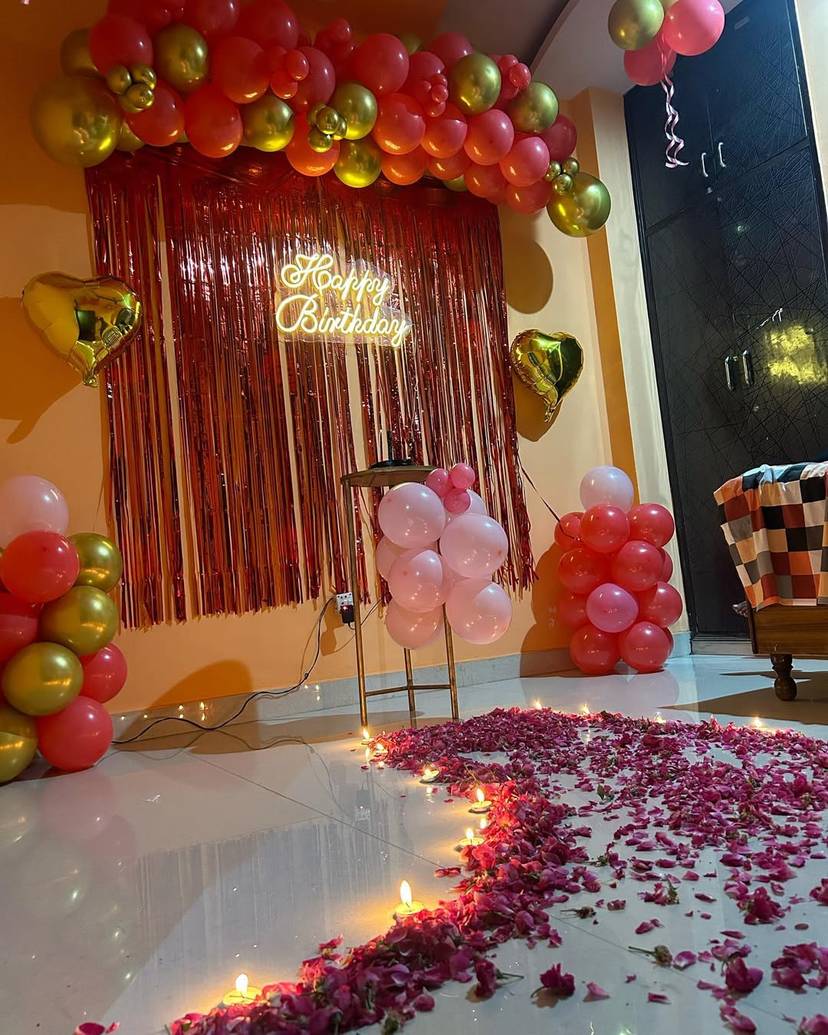 Romantic Birthday Glow Celebration Setup - Image 1