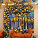 Royal Blue And Gold Birthday Balloon - photo 1