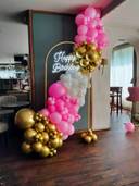 Gold And Pink Birthday Backdrop - photo 1