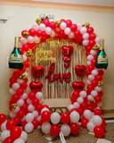Romantic Red And Gold Birthday Backdrop - photo 2