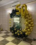 Golden Black Elegance 50th Birthday Backdrop - photo 1