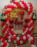 Romantic Red And Gold Birthday Backdrop - photo 1