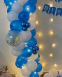 Blue And White Elegant Birthday Backdrop - photo 2