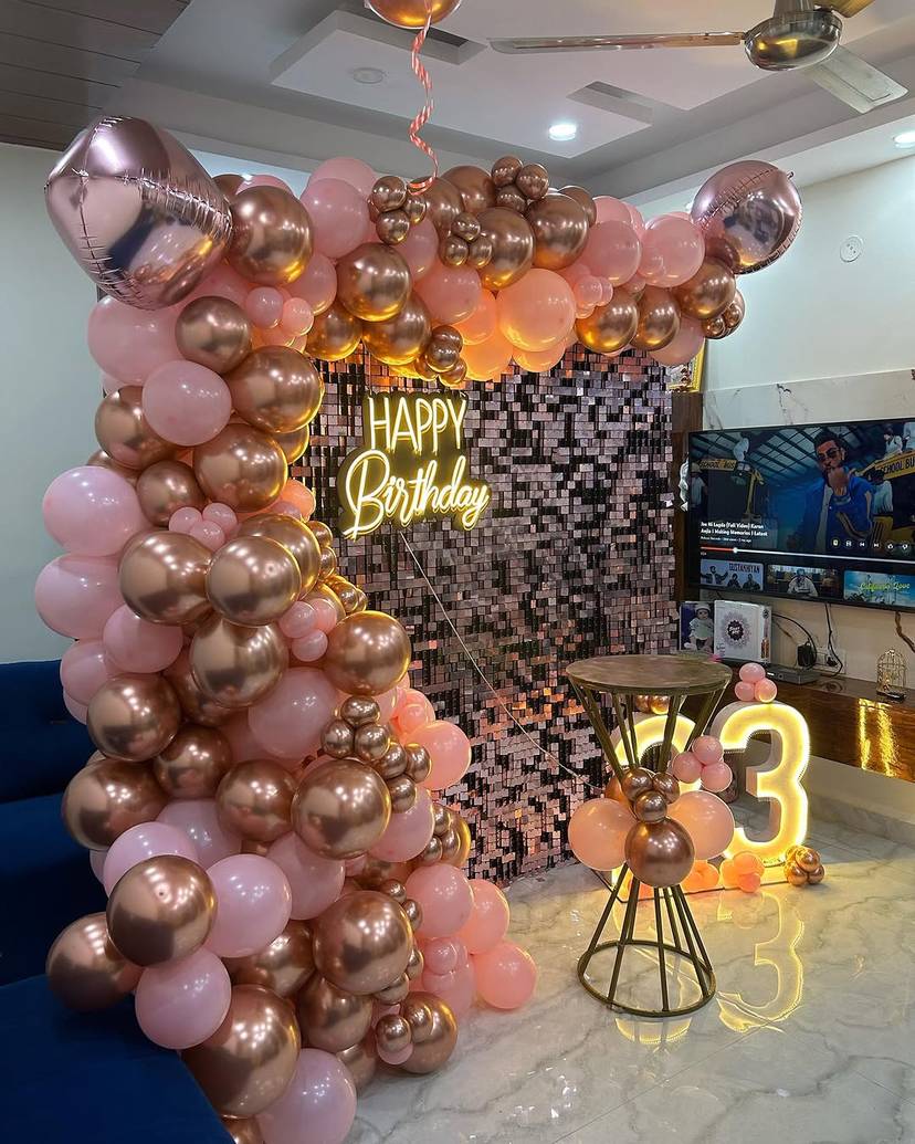 Balloon Arch with Themed Backdrop - Image 1