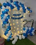 Blue And White Elegant Birthday Backdrop - photo 3