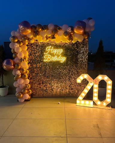 Golden Glam Birthday Shimmer Backdrop