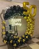 Golden Black Elegance 50th Birthday Backdrop - photo 2