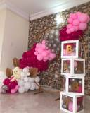 Elegant Baby Shower Balloon Setup Pink And Gold Theme - photo 1