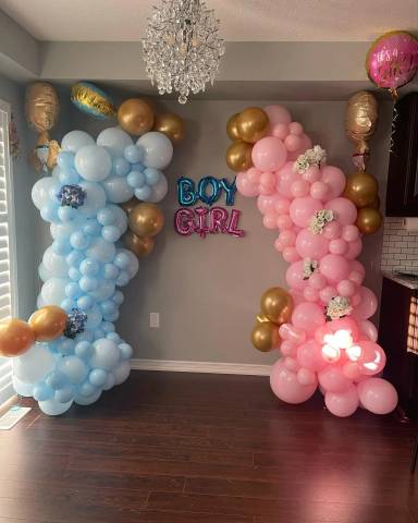 Boy or Girl Gender Reveal Balloon Decor