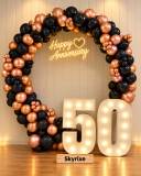 Black And Gold Anniversary Backdrop - photo 1