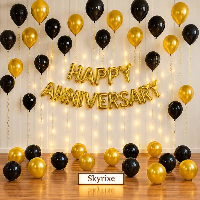 Black And Gold Anniversary Decor - Image 1