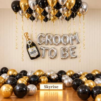 Black Gold Groom Ceiling Surprise Decoration