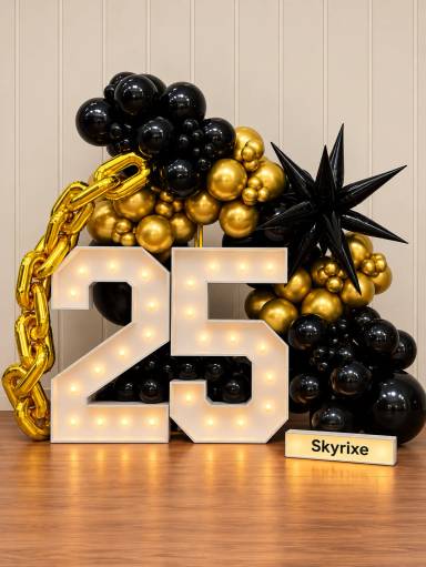 Black and Gold Birthday Setup