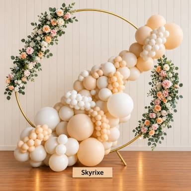 Boho Balloon Arch with Floral Accents