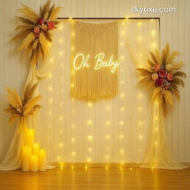 Oh Baby Pampas Backdrop
