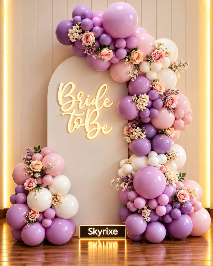 Bride To Be Pastel Balloon Setup - Image 1