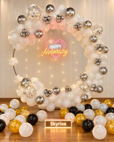 Elegant Anniversary Balloon Arch