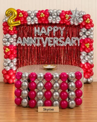 Elegant Anniversary Balloon Setup