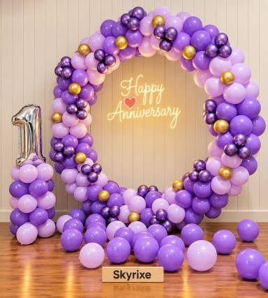 Purple And Gold Anniversary Balloon