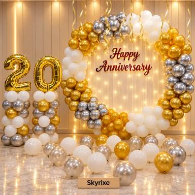Golden Elegance Anniversary Balloon