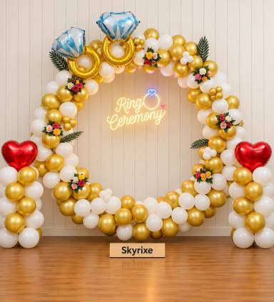 Golden Ring Ceremony Balloon Arch