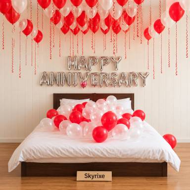 Happy Anniversary Room Decoration For Couple