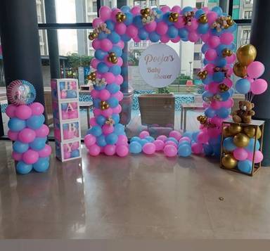 Pink And Blue Baby Shower Balloon Arch
