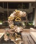 Golden Silver Elegant 25th Celebration Backdrop - photo 1