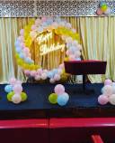 Pastel Balloon Ring with Neon Happy Birthday Sign - photo 1