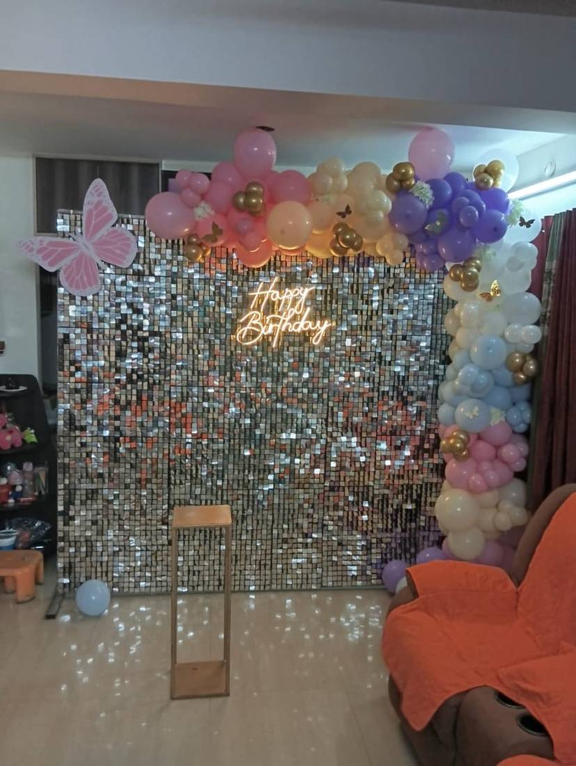 Shimmer Butterfly Birthday Backdrop - Image 1